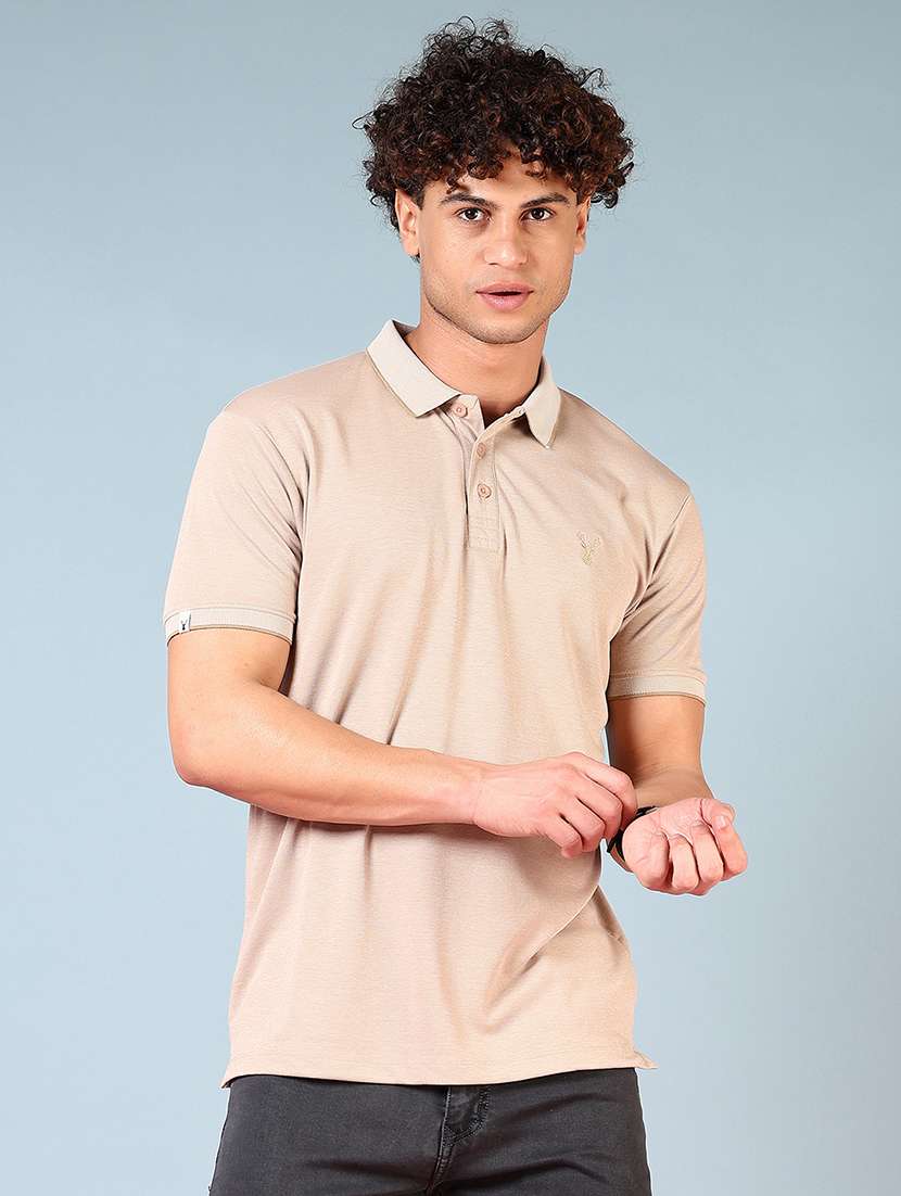 men striped short sleeve regular fit polo t-shirt