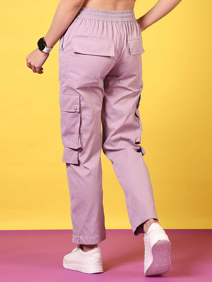 women solid mid rise cargo - 21690079 -  Standard Image - 2