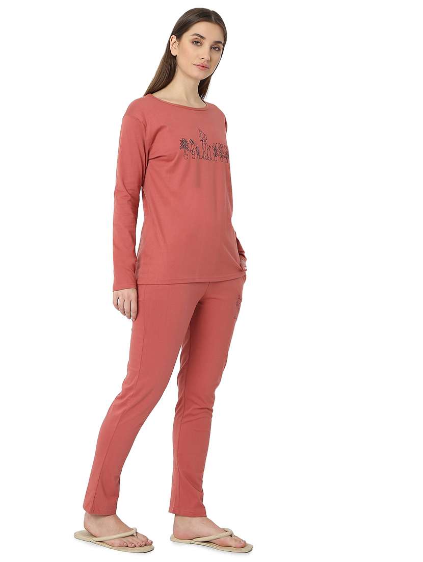 women printed cotton nightwear set - 21690412 - Standard Image - 2