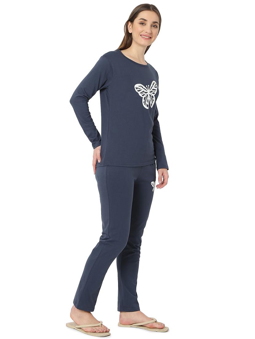 women printed cotton nightwear set - 21690413 - Standard Image - 2