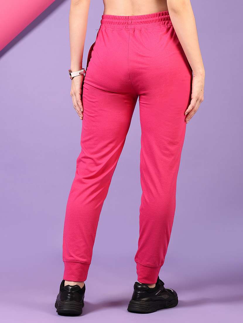 women pink solid mid rise jogger - 21690591 - Standard Image - 2