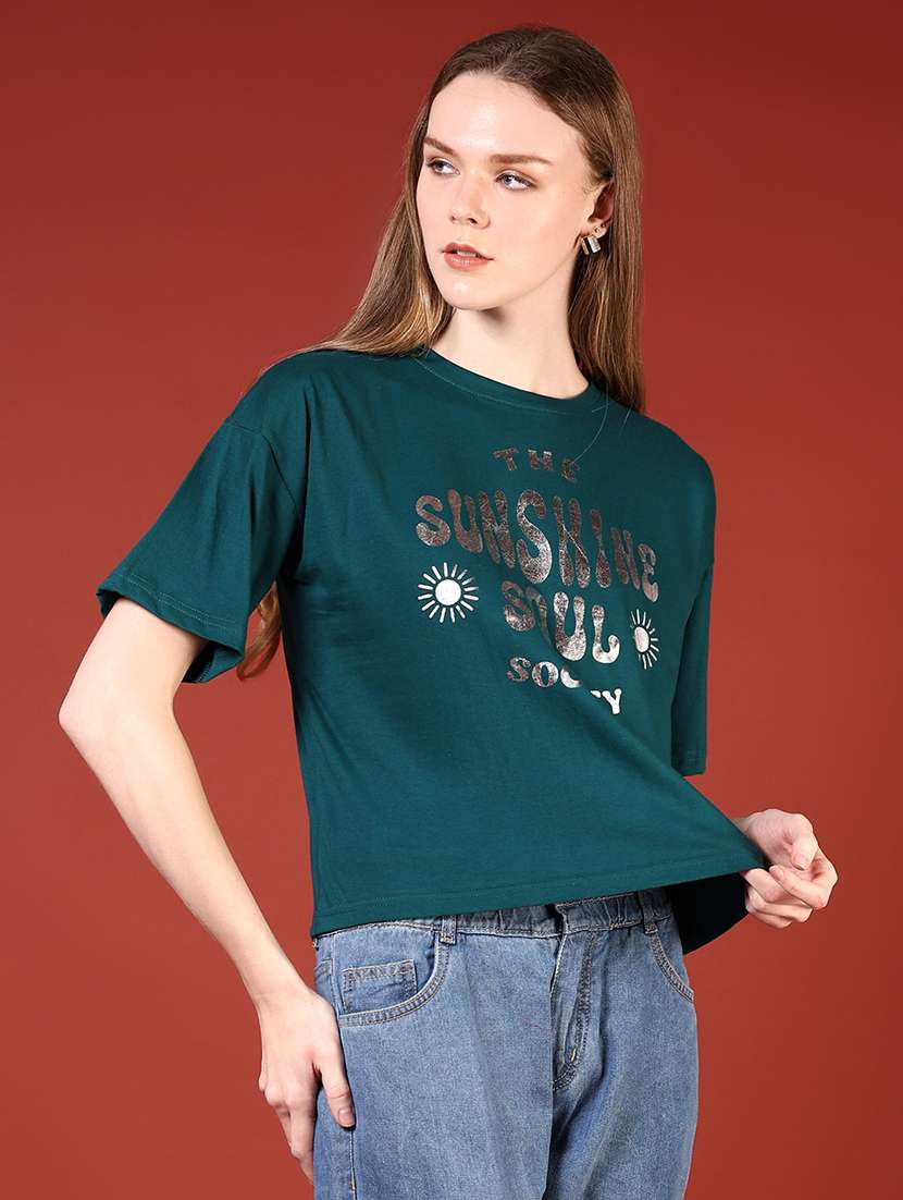 women printed short sleeves t-shirt - 21690651 -  Standard Image - 2