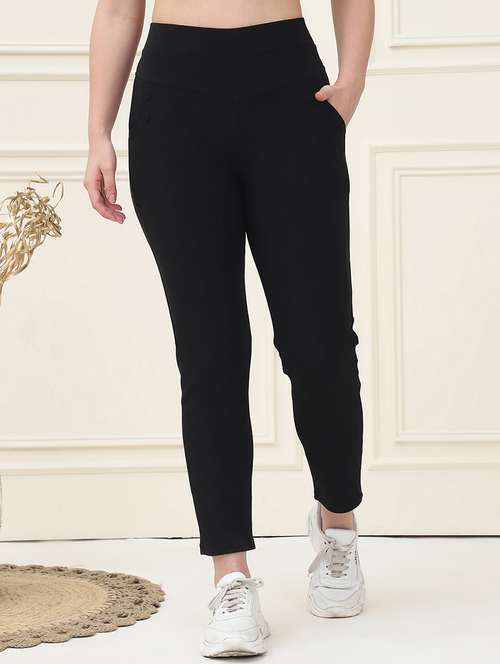 women solid high rise jegging - 21690667 - Standard Image - 0