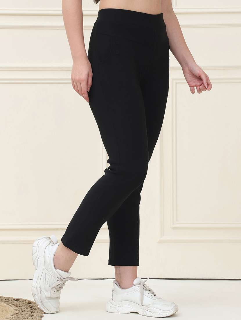 women solid high rise jegging - 21690667 - Standard Image - 2