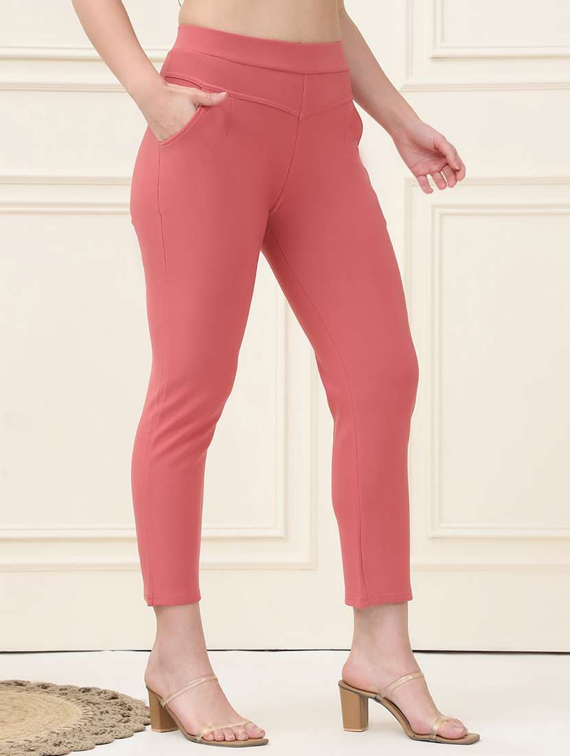 women solid high rise jegging - 21690671 -  Standard Image - 2