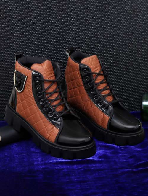 men tan lace up boots - 21690728 -  Standard Image - 0