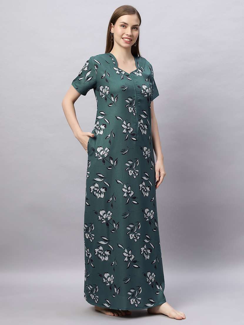 women printed short sleeves nighty - 21690763 -  Standard Image - 2