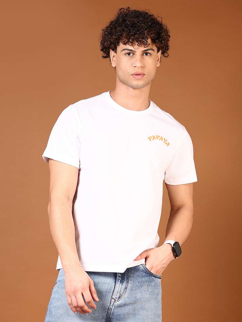 men front & back print round neck regular fit t-shirt - 21690814 -  Standard Image - 2