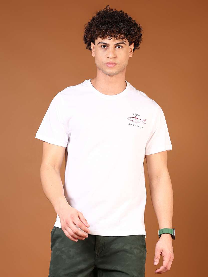 men front & back print round neck regular fit t-shirt - 21690815 -  Standard Image - 2