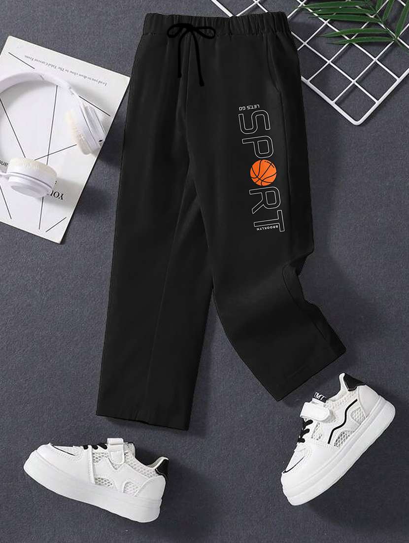 boys typography print track pant