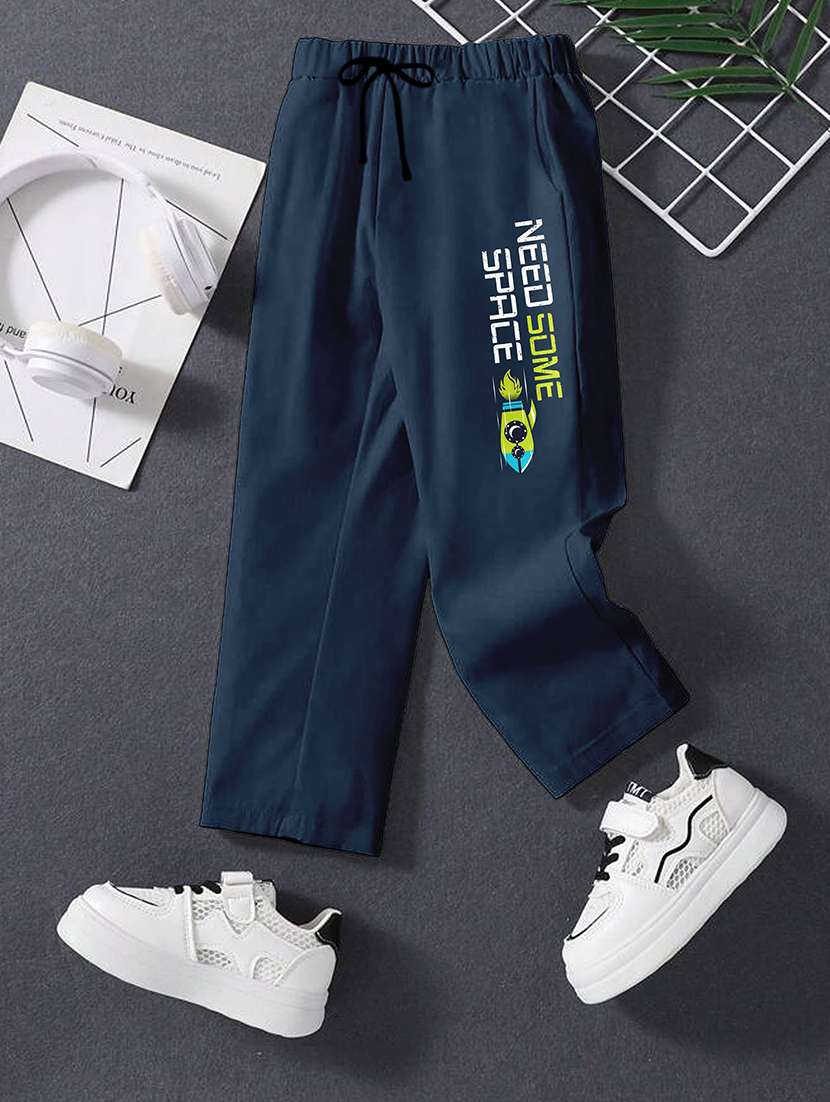 boys typography print track pant