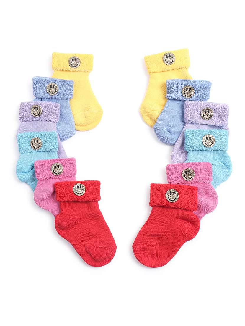 kids solid ankle length socks combo