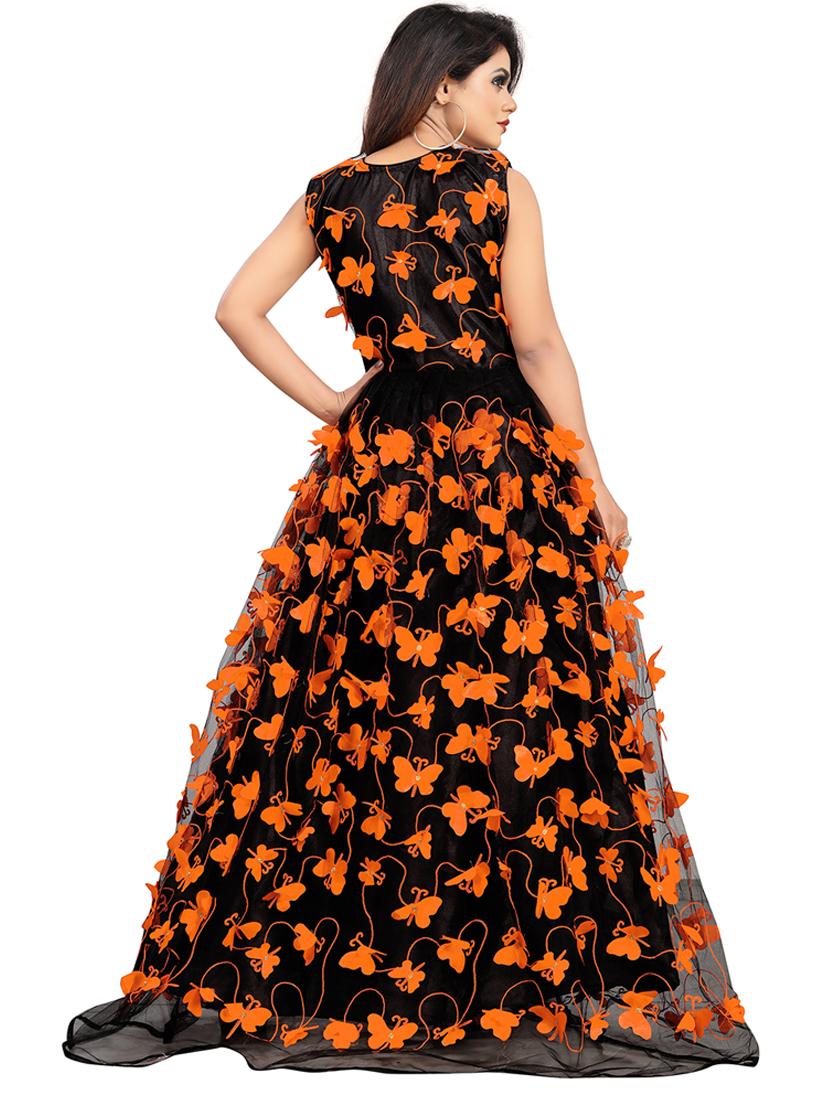 women embellished semi-stitched party wear gown - 21691068 -  Standard Image - 2