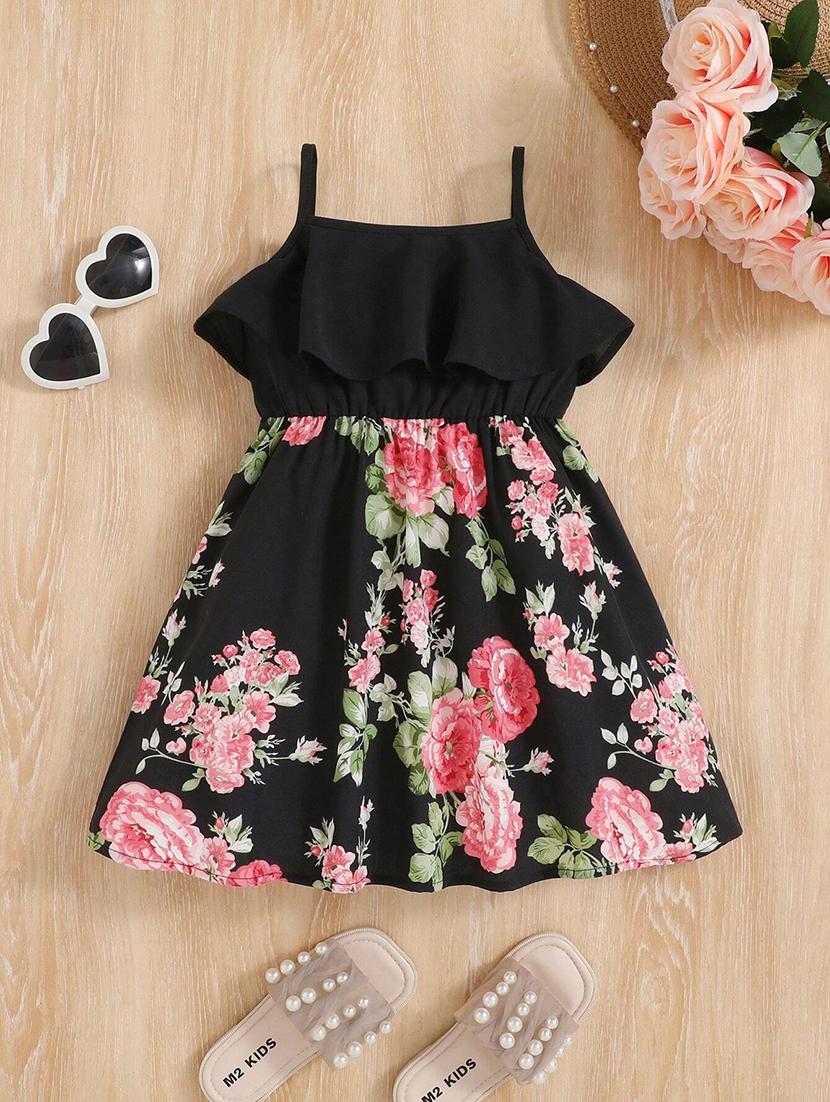 girls floral printed sleeveless dress