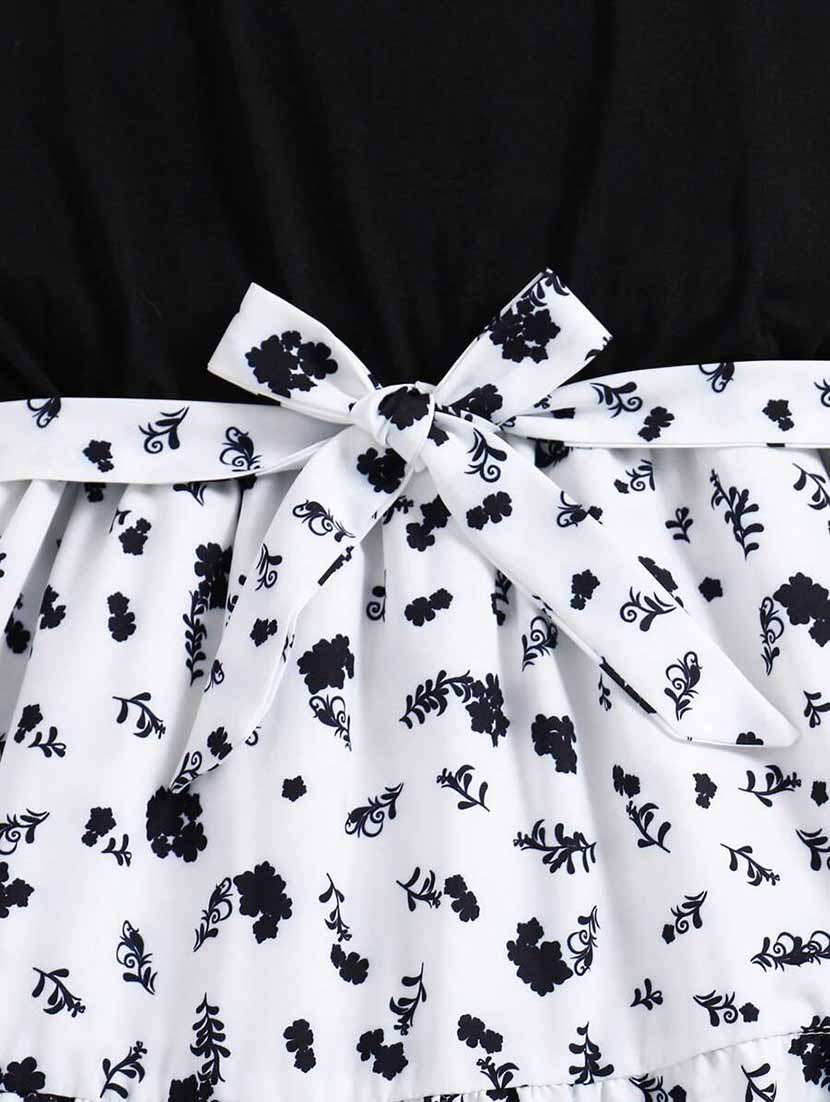 girls floral printed fit & flare tired dress - 21691191 - Standard Image - 2