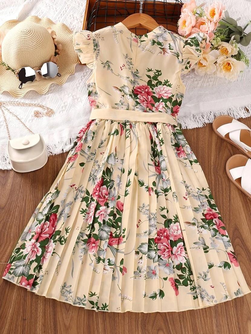 girls floral printed fit & flare dress - 21691193 - Zoom Image - 0