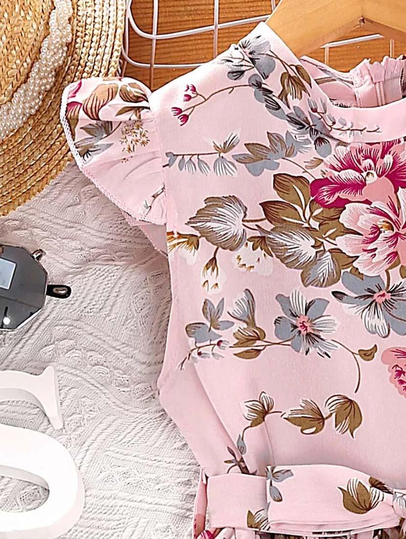 girls floral printed fit & flare dress - 21691194 - Standard Image - 2