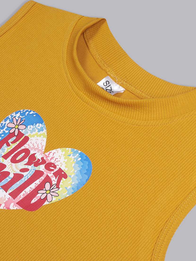 girls round neck graphic printed top - 21691275 - Standard Image - 2