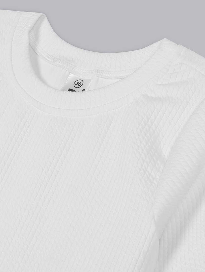 girls round neck solid top - 21691283 - Standard Image - 2