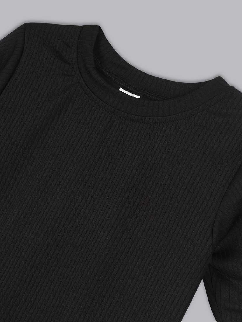 girls round neck solid top - 21691284 - Standard Image - 2