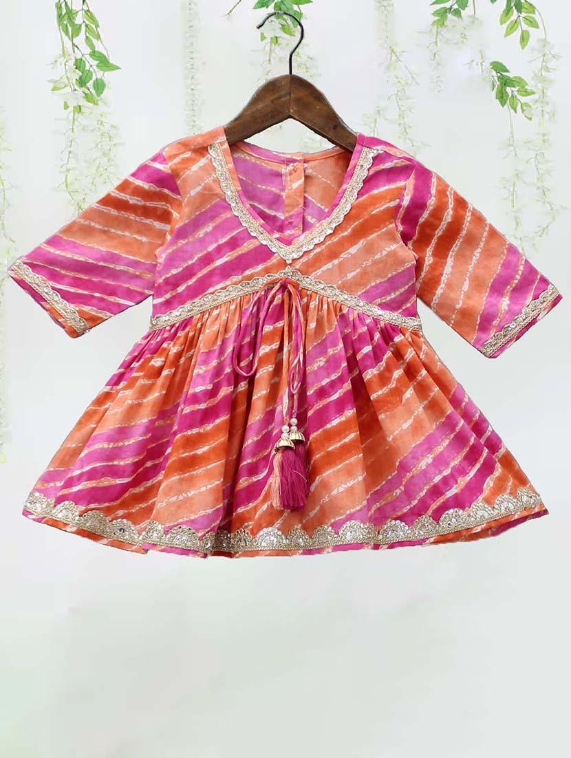 girls leheriya printed kurta sharara set - 21691329 - Standard Image - 2
