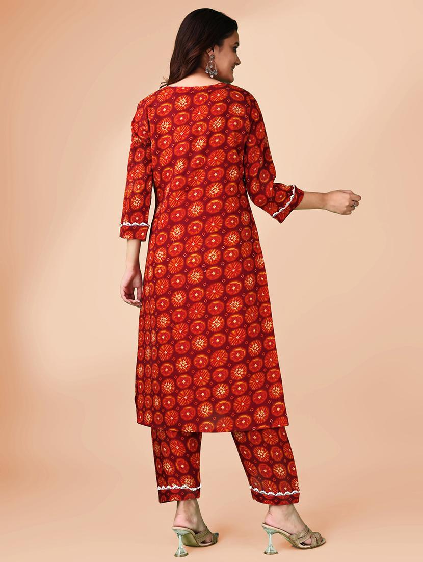 women three quarter sleeve kurta and pant set - 21691345 - Standard Image - 2