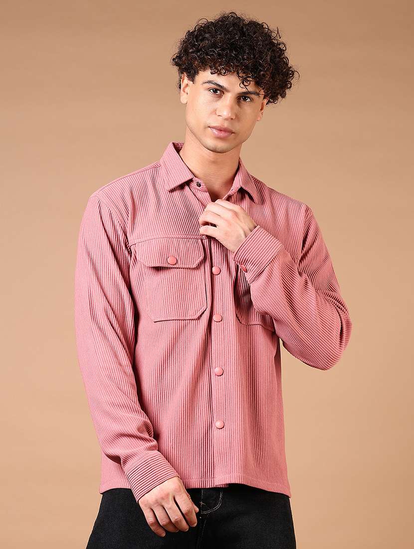 men solid long sleeve regular fit casual shirt