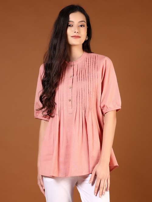 women solid short sleeve a-line kurti - 21691408 -  Standard Image - 0