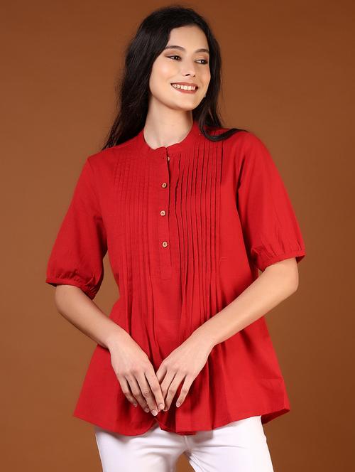 women solid short sleeve a-line kurti - 21691409 -  Standard Image - 0