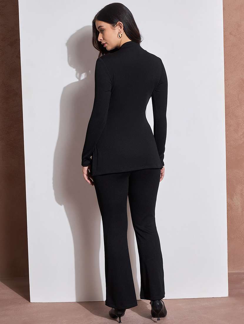 women solid top and trouser co-ord set - 21691691 - Standard Image - 2