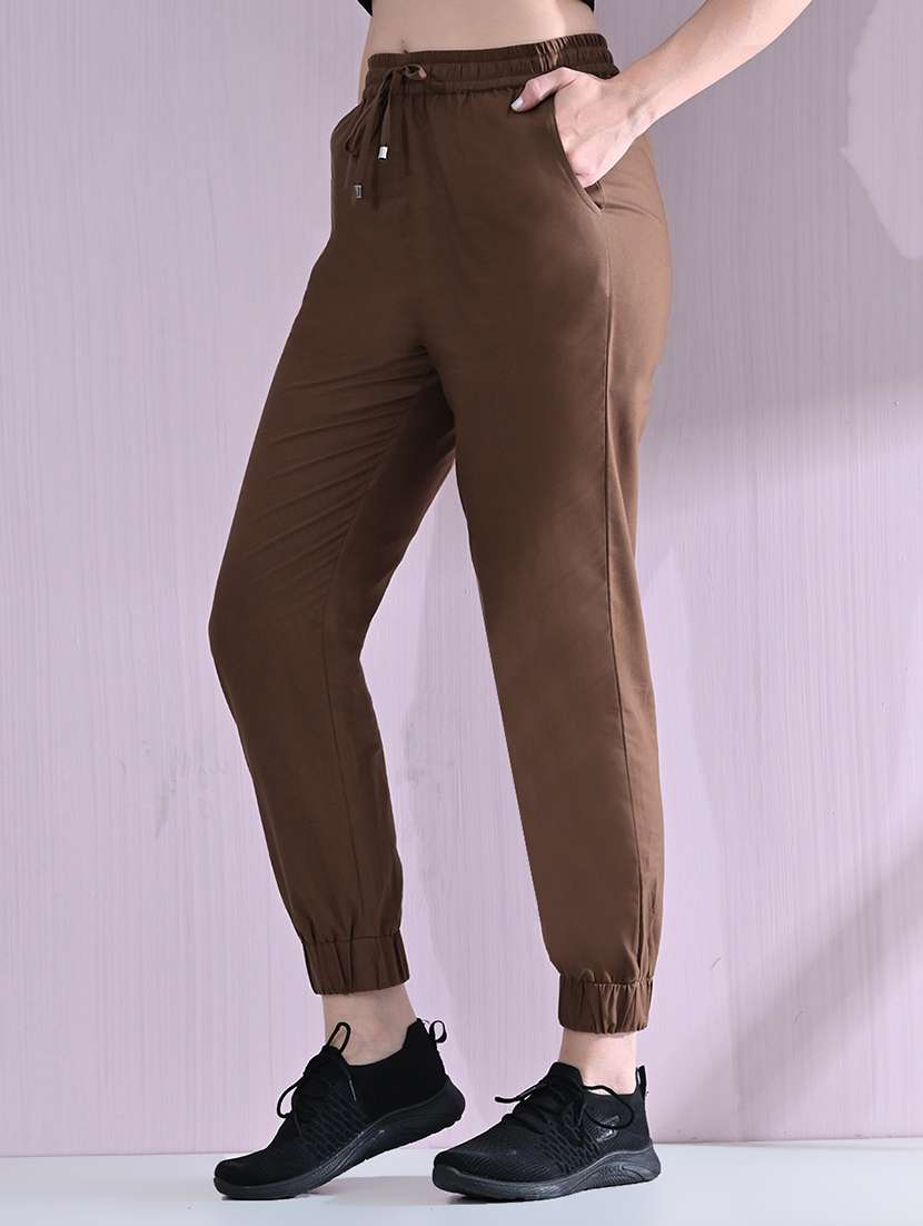 women high rise solid joggers  - 21691698 -  Standard Image - 2