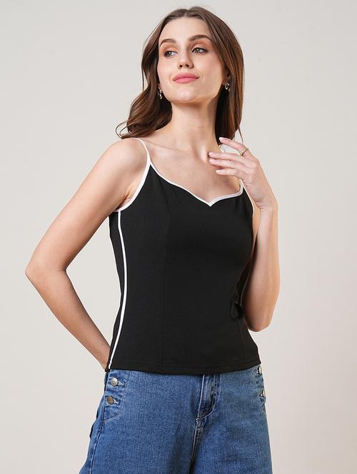 women sweetheart neck solid regular top - 21691716 -  Standard Image - 0