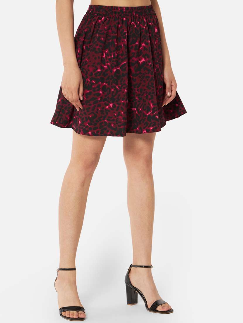 women printed high rise flared skirt - 21691801 - Standard Image - 2