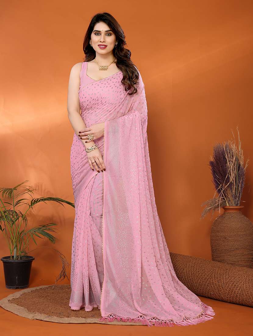 women foil printed saree with blouse - 21691818 - Zoom Image - 0