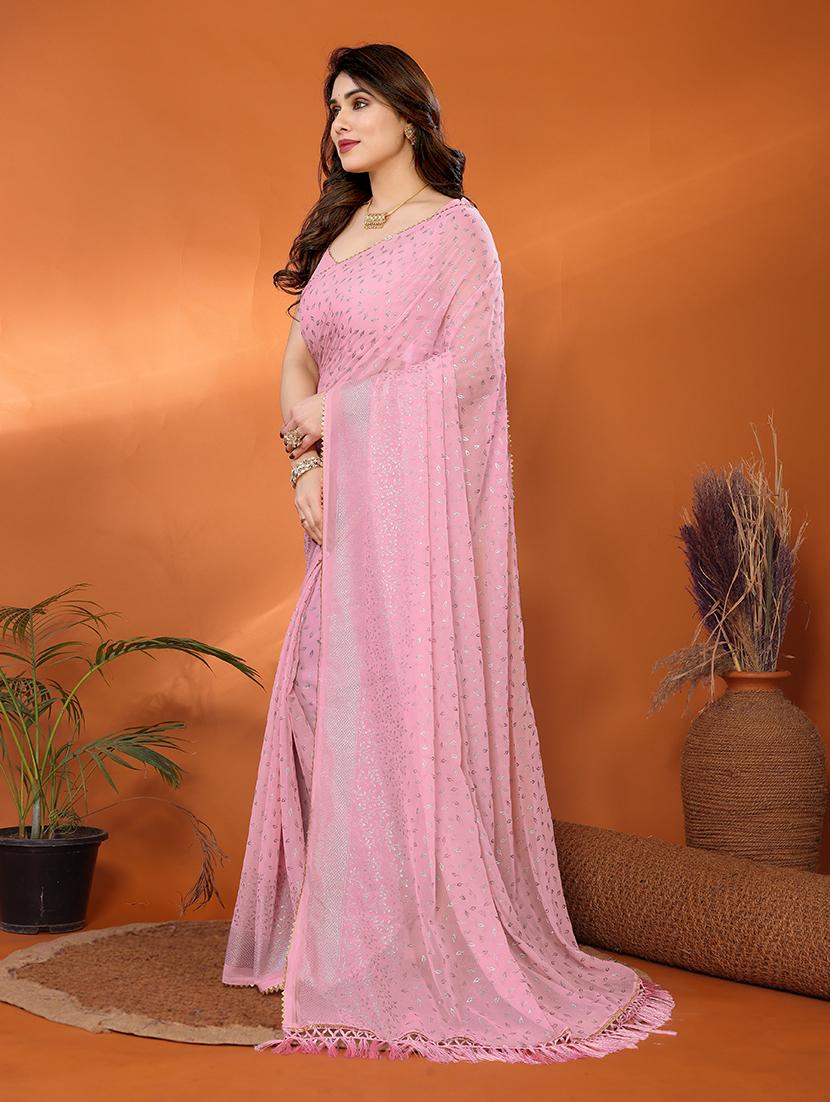 women foil printed saree with blouse - 21691818 - Standard Image - 2