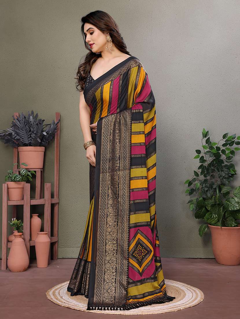women foil printed saree with blouse - 21691820 -  Standard Image - 2