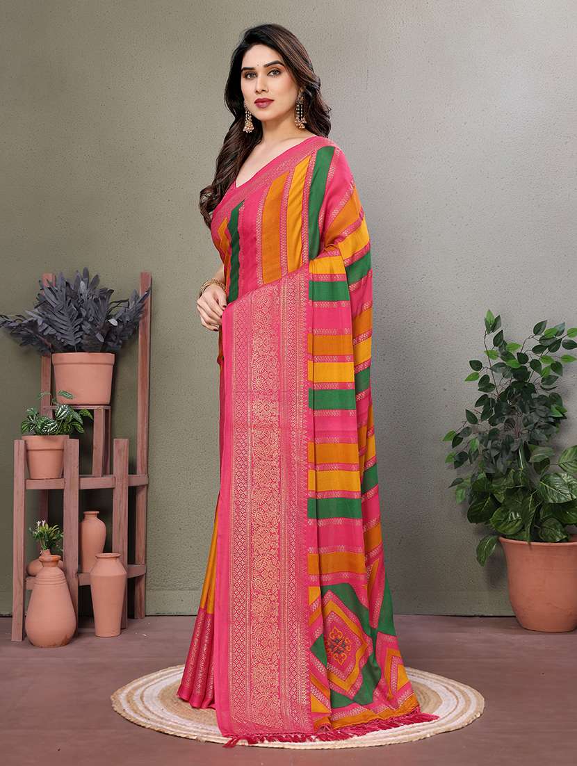 women foil printed saree with blouse - 21691825 -  Standard Image - 2