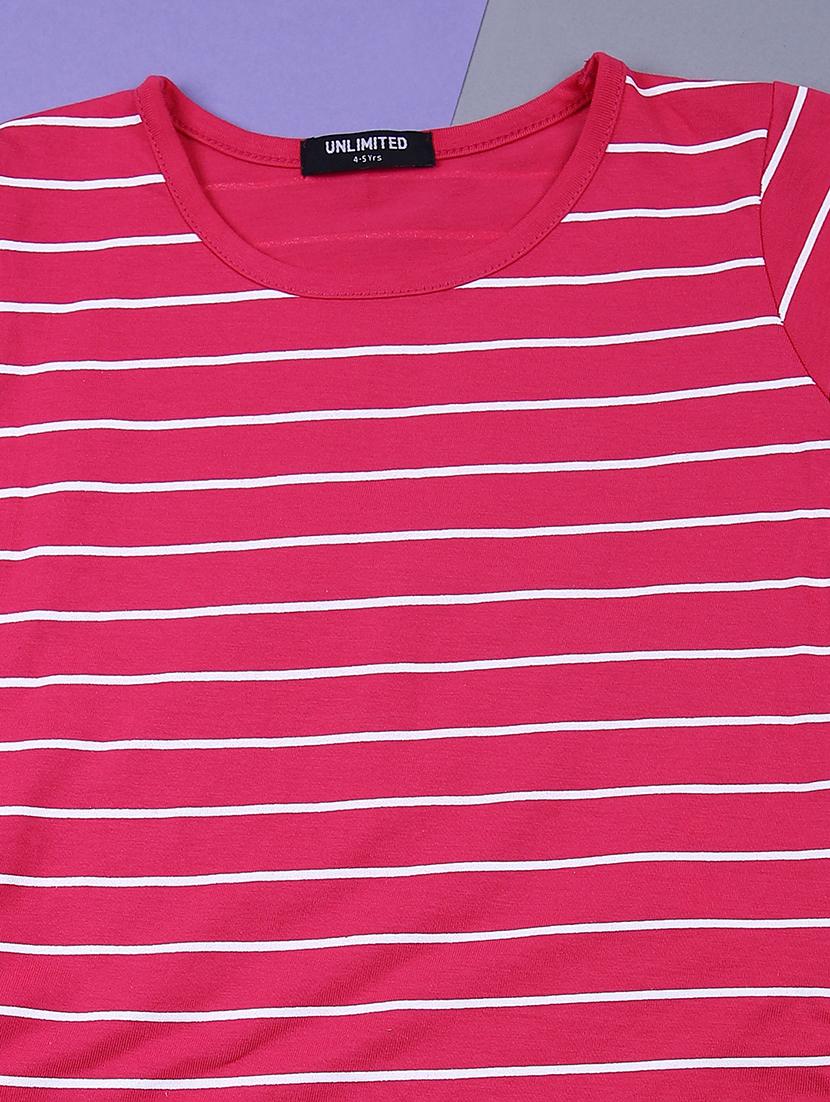 girls pink striped shorts & t-shirt set - 21692026 - Standard Image - 2