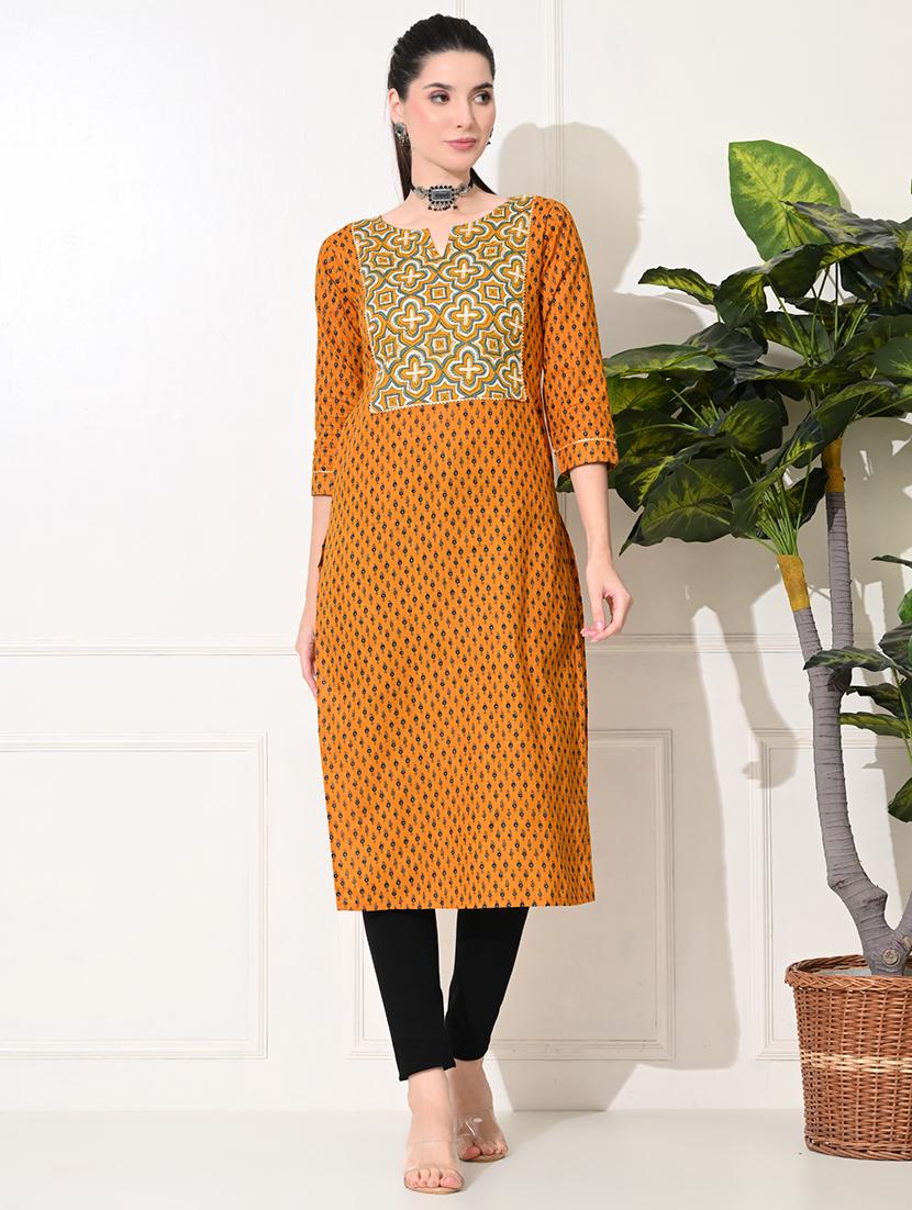 women three quarter sleeve straight kurta - 21692027 - Zoom Image - 0