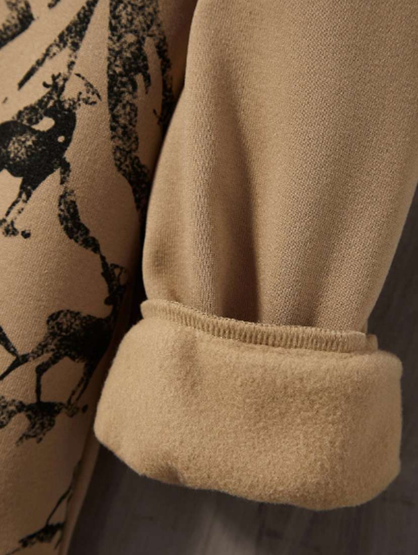 men long sleeves front print sweatshirt - 21692047 -  Standard Image - 2