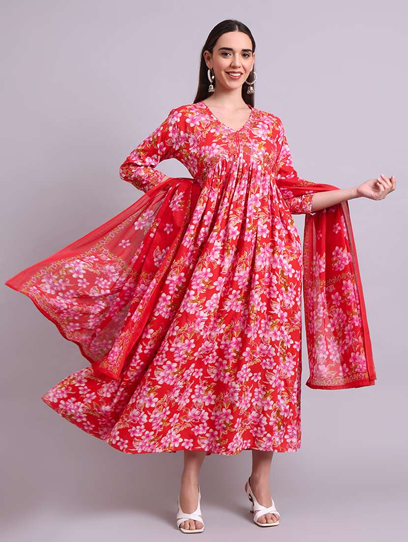 women floral printed kurta dupatta set - 21692053 - Zoom Image - 0