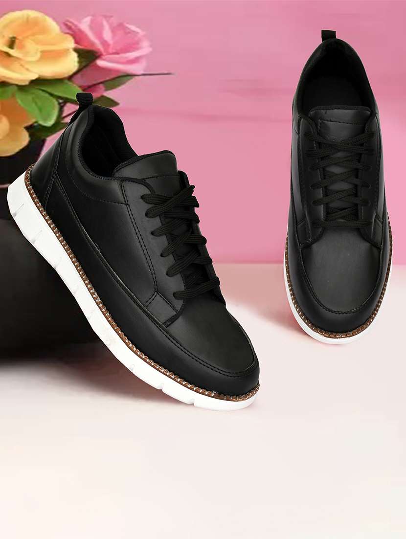 men black lace up sneakers - 21692063 - Zoom Image - 0