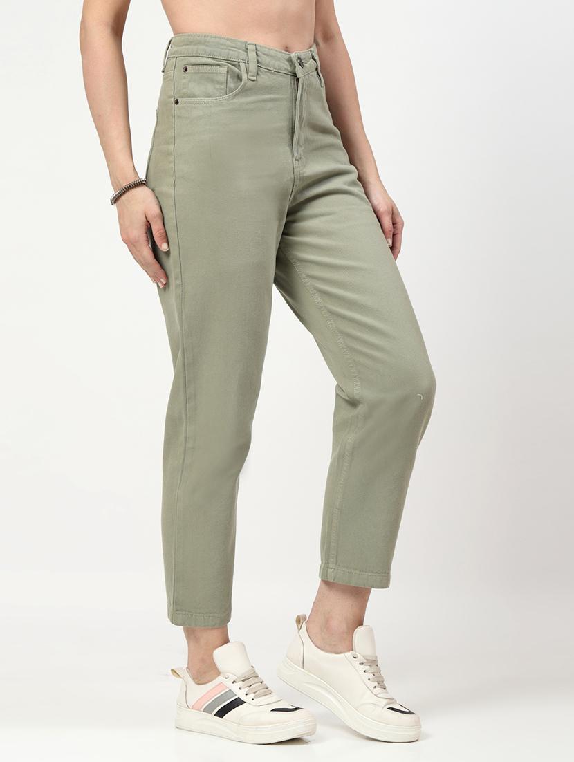 women mid rise straight fit plain jeans - 21692085 - Standard Image - 2