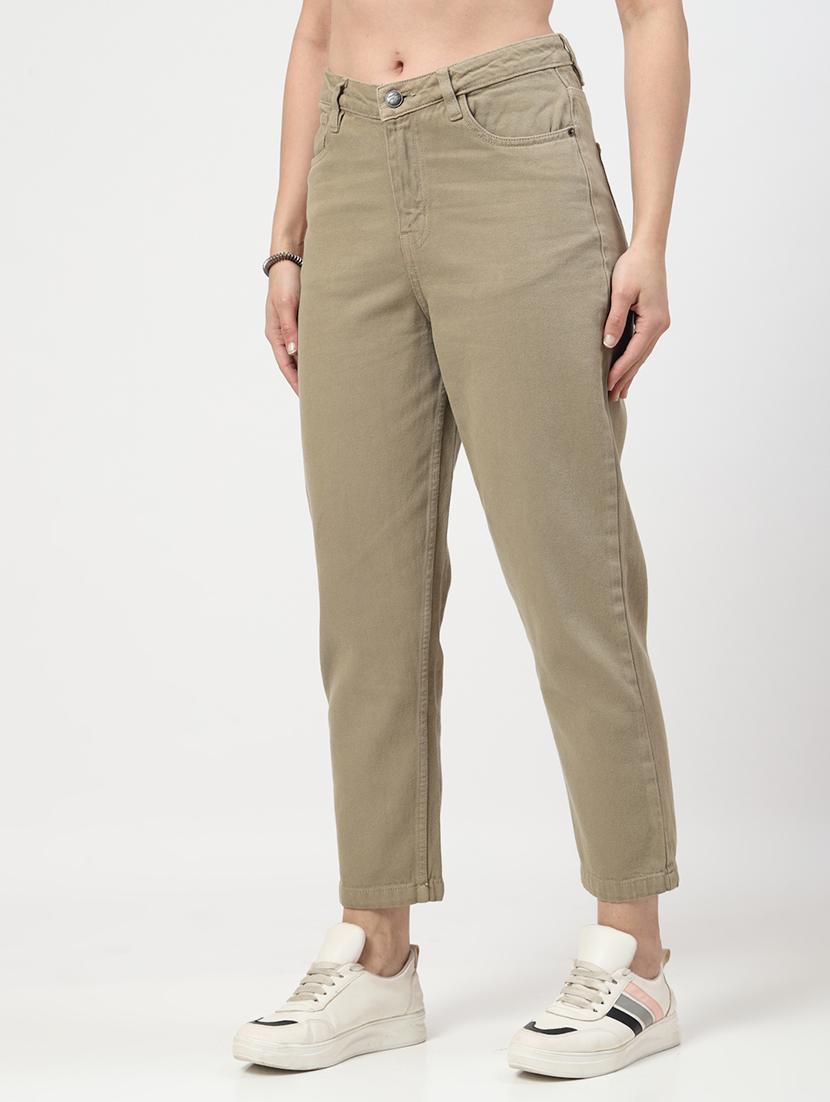 women mid rise straight fit plain jeans - 21692086 - Standard Image - 2