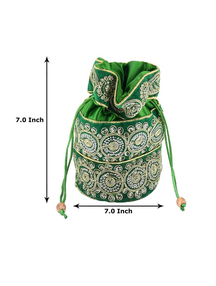 women green embroidered potli - 21692092 - Standard Image - 2