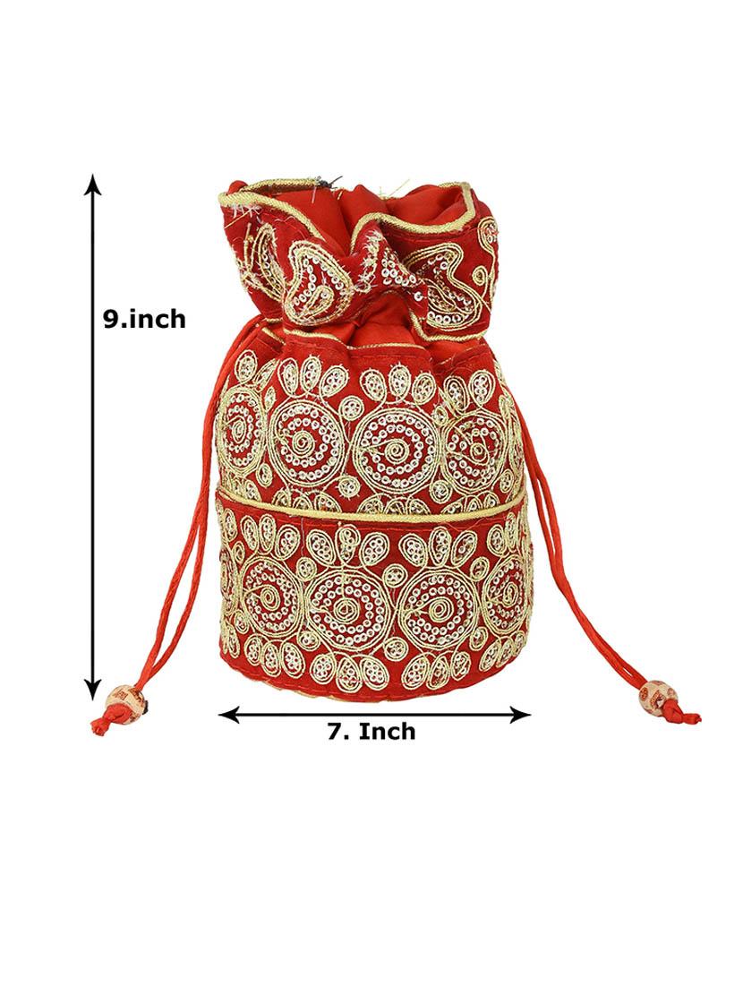 women red embroidered potli - 21692093 - Standard Image - 2