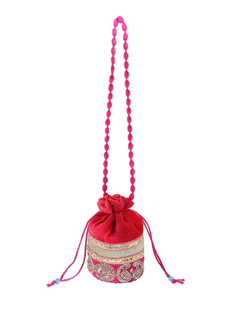 women red embroidered potli - 21692098 - Standard Image - 2
