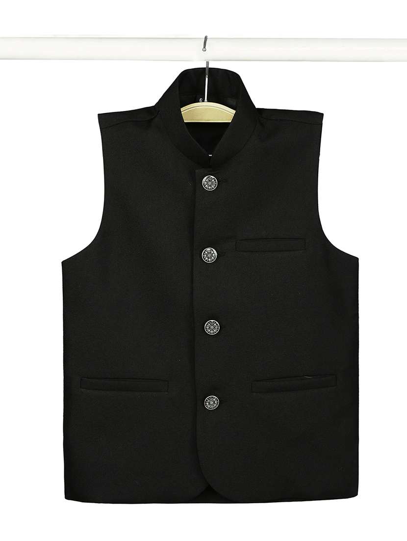 boys mandarin neck solid nehru jacket  - 21692253 -  Standard Image - 2