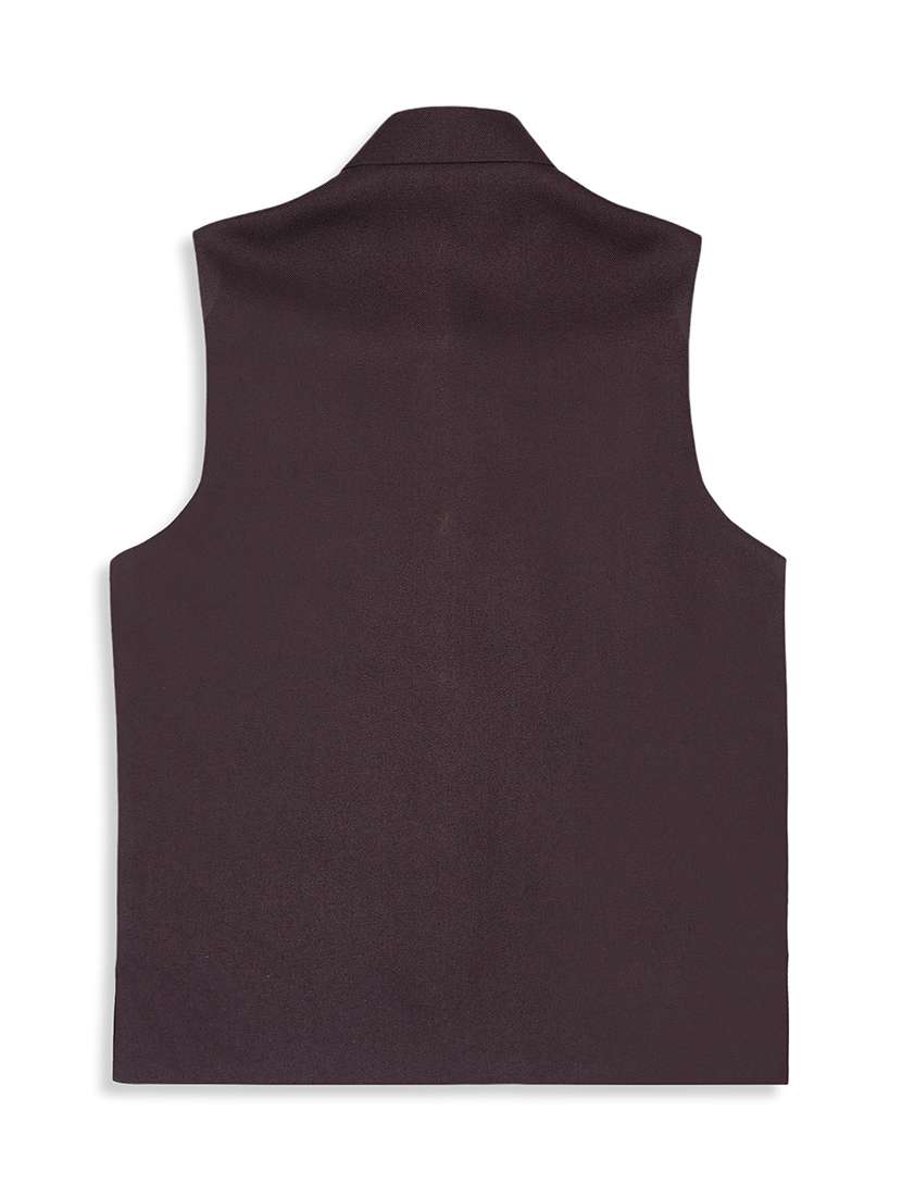 Boys Mandarin Neck Solid Nehru Jacket - 21692266 -  Standard Image - 2