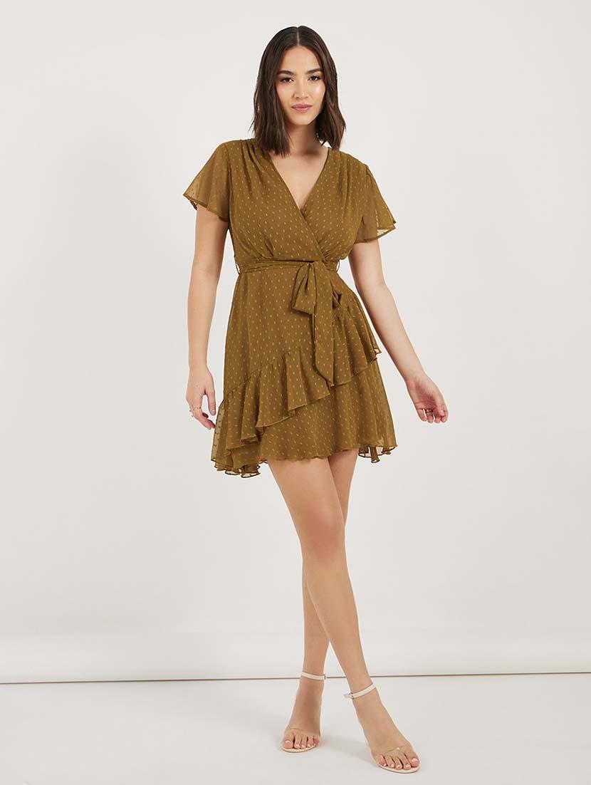 women swiss doted wrap dress - 21692539 - Standard Image - 2